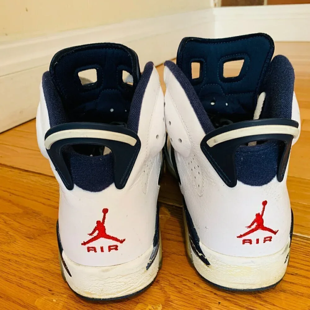 Jordan Retro 6 V1 Retro Olympic 2012 White Blue Size 11 Sneakers 38464-130